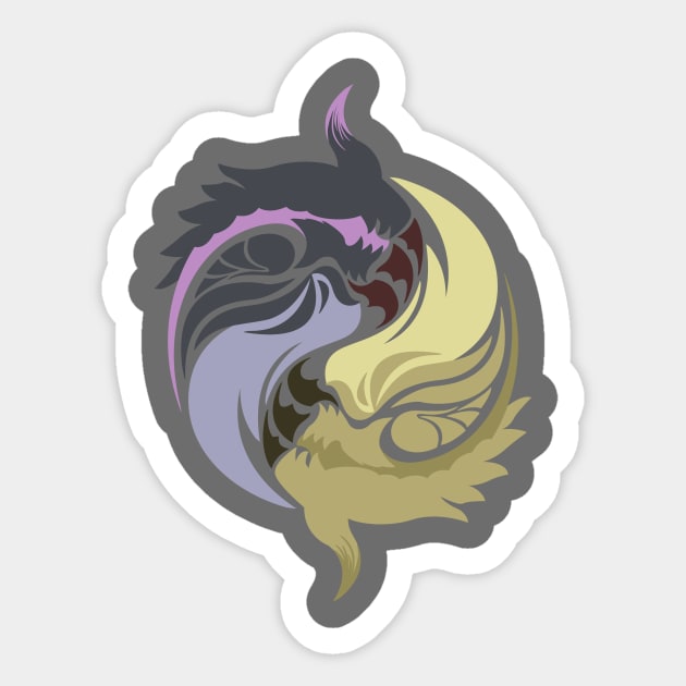 Chaos Within - Gore Magara & Shagaru Magala Sticker by kinokashi